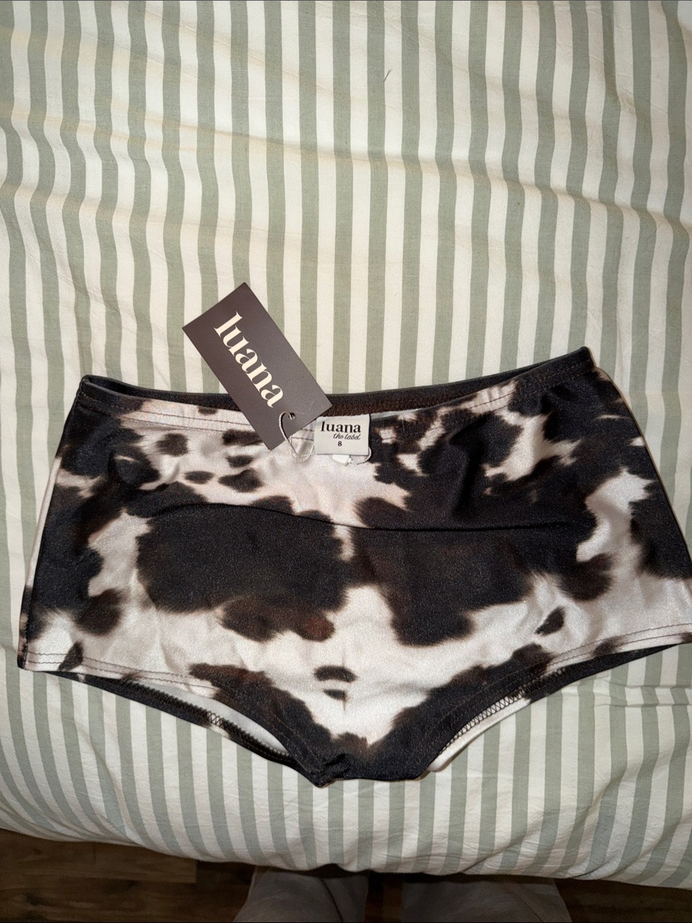 Luana Cow Print Boyshorts - Black & White